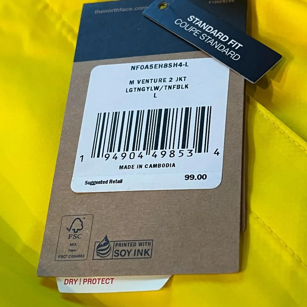 The North Face Men's Venture 2 Dryvent Waterproof Rain Jacket - Picture 4 of 8